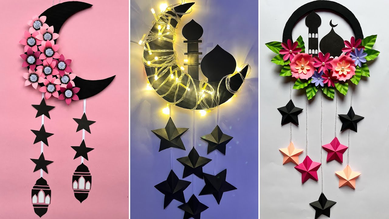3 Ramadan Mubarak wall hanging | Easy and simple wall hanging | Ramadan decor | Ramadan wall hanging