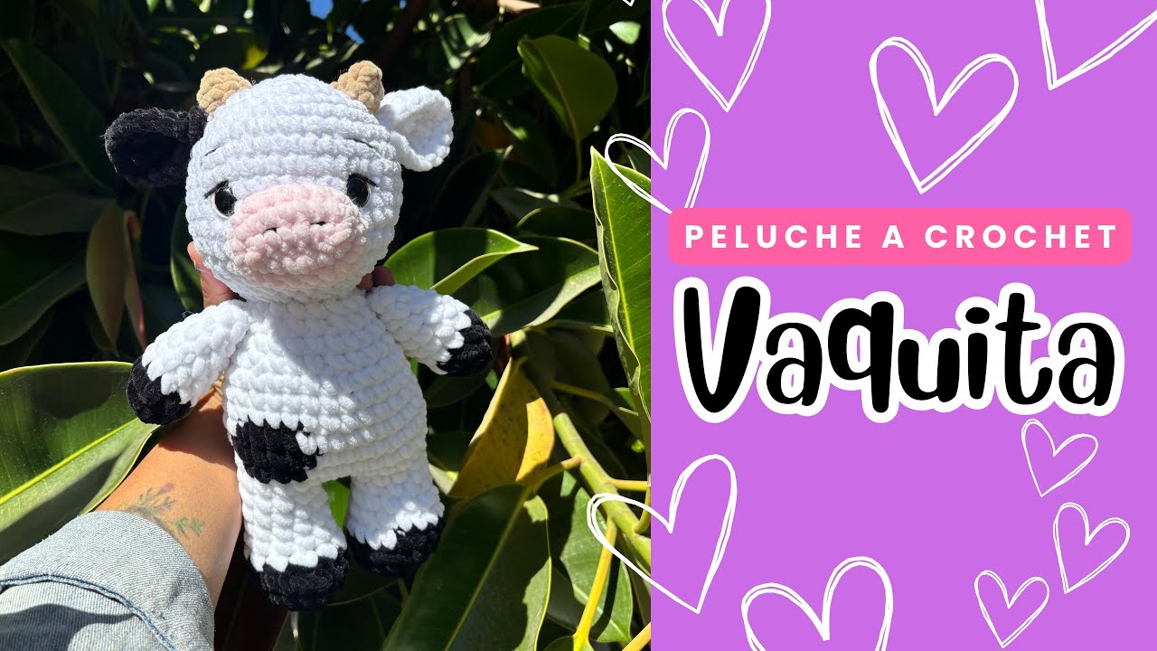 Vaca tejida a crochet - Vaquita Amigurumi con lana terciopelo