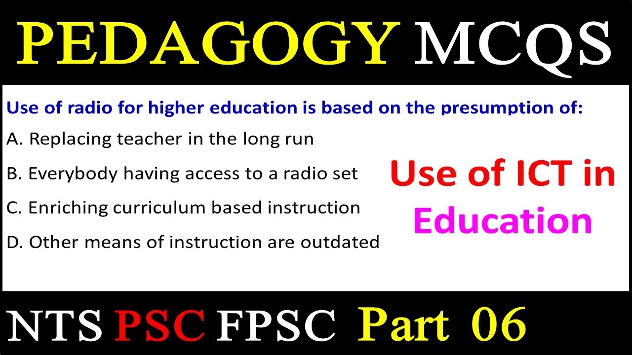 Use of ICT MCQs || Pedagogy MCQs Use of ICT in Education || Pedagogy MCQs for NTS FPSC FPSC TGT EST