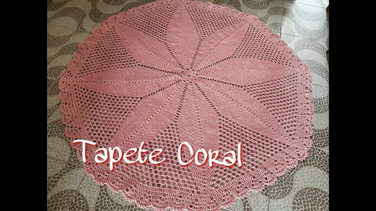 TAPETE CORAL COM EDILENE FITIPALDI #tapeteredondo #edilenefitipaldi #crochêfácil