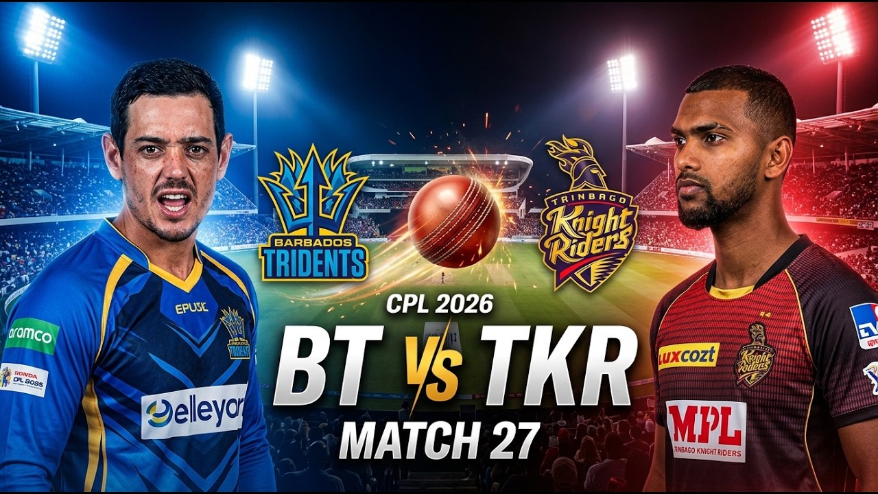 BT vs TKR | Barbados Tridents vs Trinbago Knight Riders LIVE | CPL 2026 | Match 27 #CPL2026 #BT