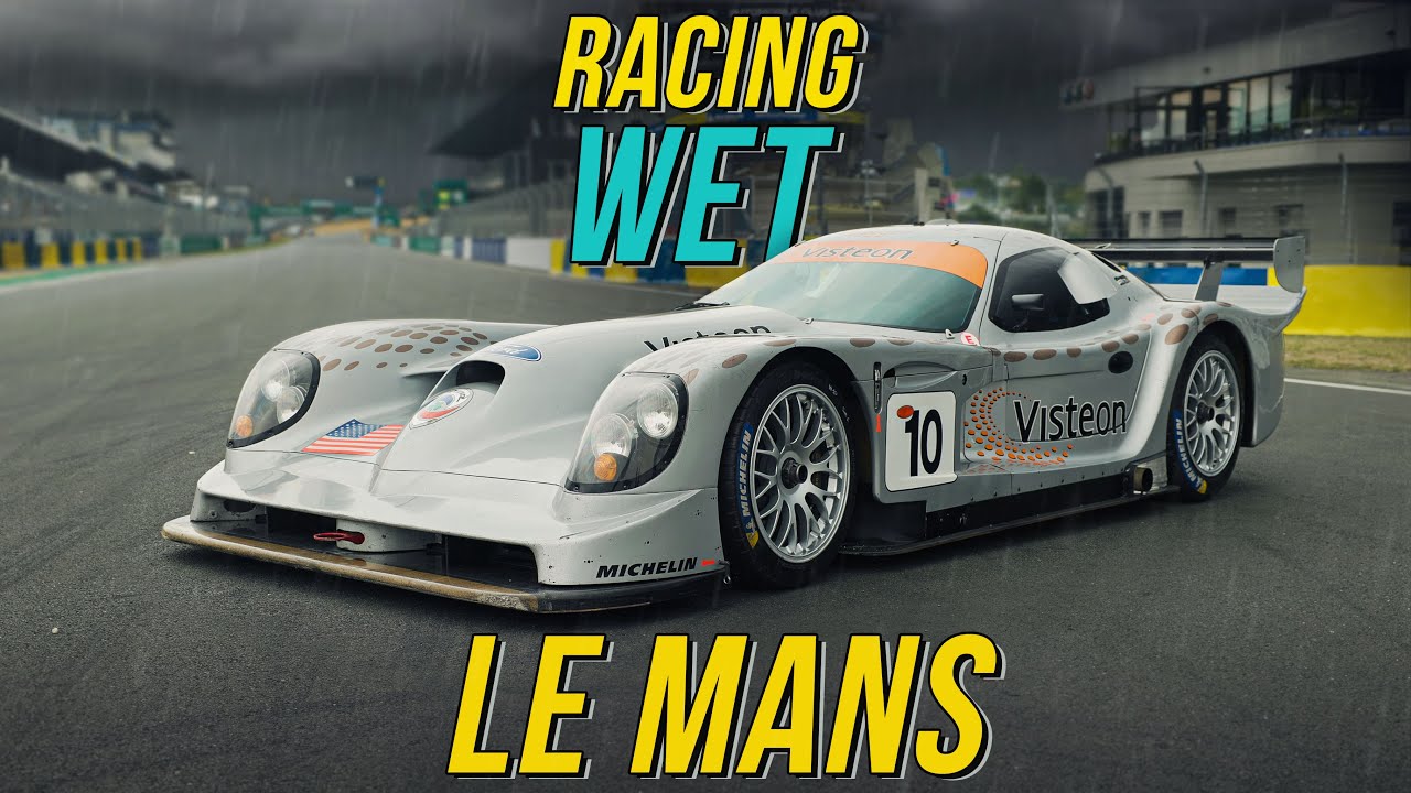 Onboard: Panoz Esperante GTR-1 racing wet Le Mans - HQ brutal V8 sound