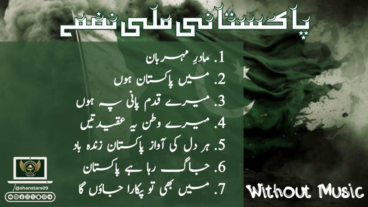 Top Famous Pakistani Milli Naghmy Without Music | Part 2