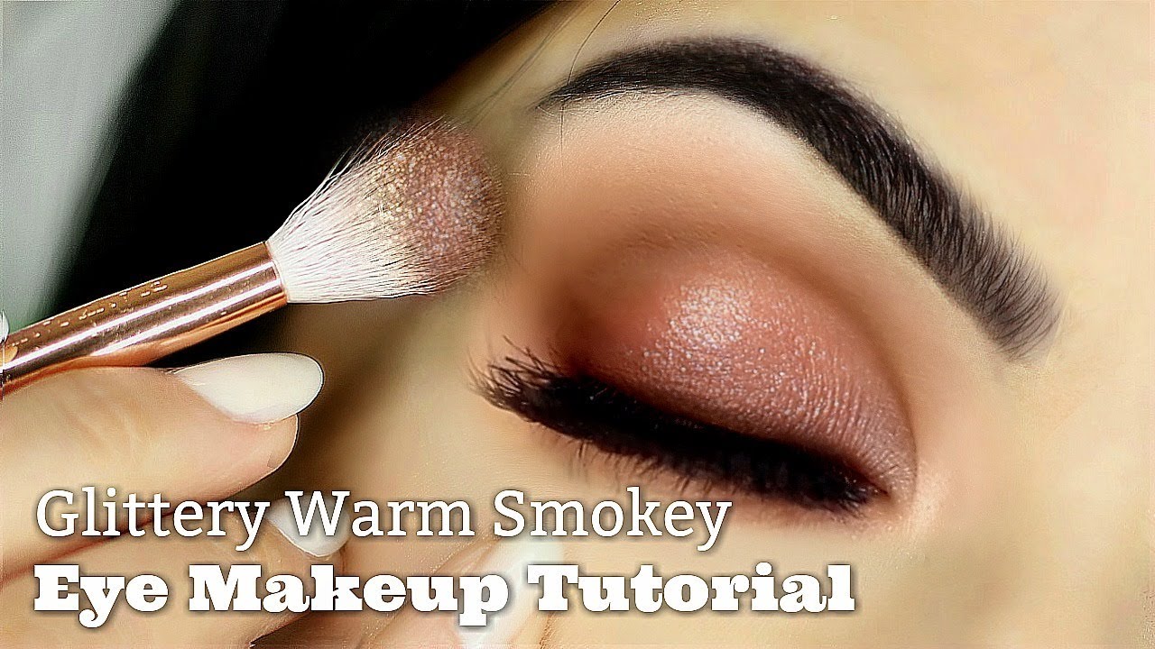 Beginners Eye Makeup Tutorial | Smokey Glitter | How To Apply Eyeshadow
