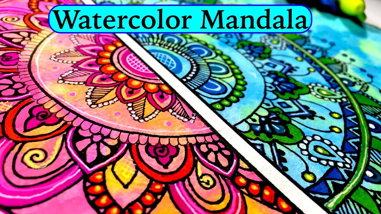 Watercolor Mandala art //Drawing 1