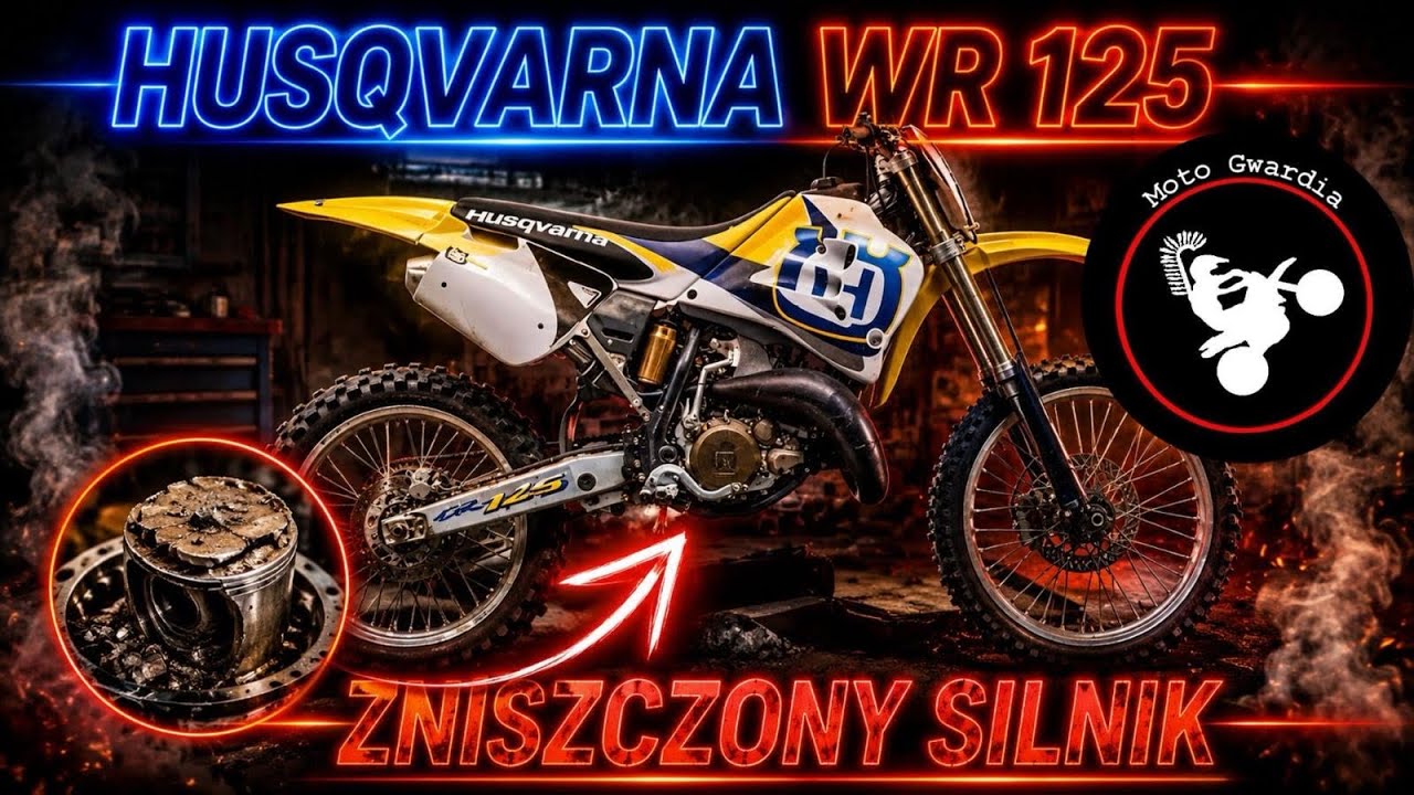 Zniszczona Husqvarna WR / CR 125 2T zmielone DRAMAT !!