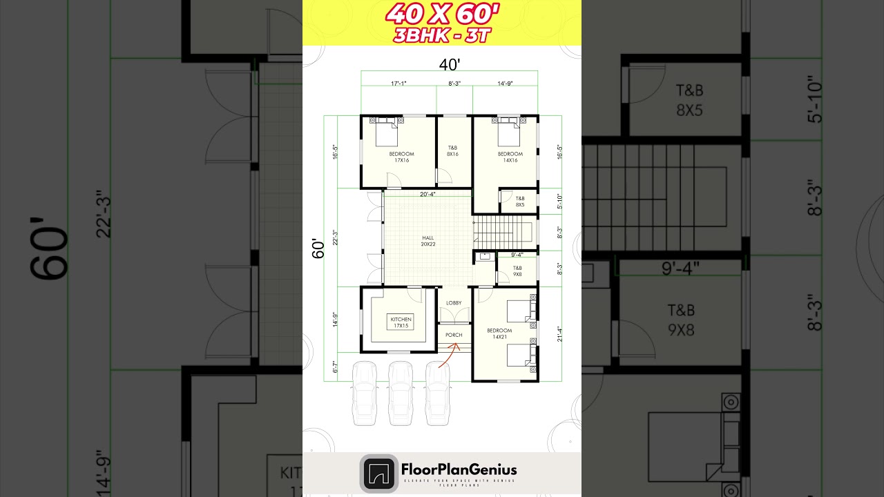 40 by 60 house plan map, 40 x 60 , 40*60 House Plan #shorts #homeplan #housedesign