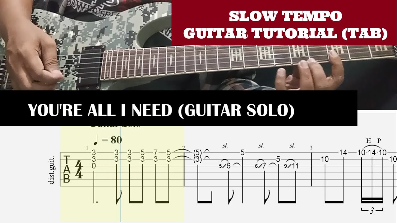 WHITE LION - YOU'RE ALL I NEED SOLO GUITAR LESSON with TABS and BACKING TRACK