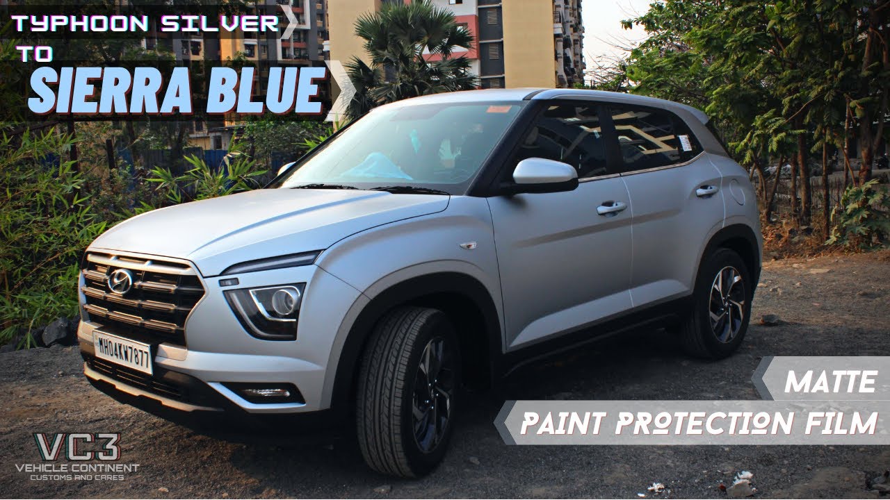 Hyundai CRETA | Matte Paint Protection Film | Typhoon Silver to Sierra Blue |Vehicle Continent | VC3