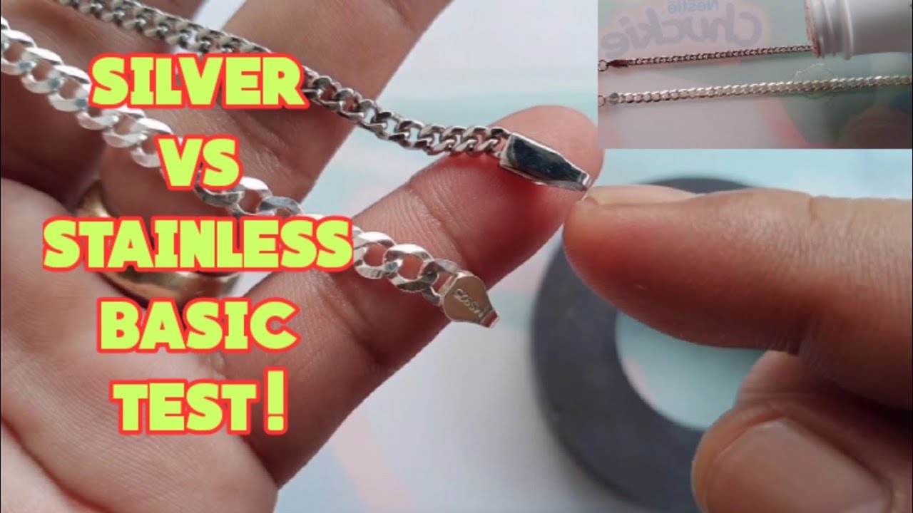 silver vs stainless steel jewelry basic test!