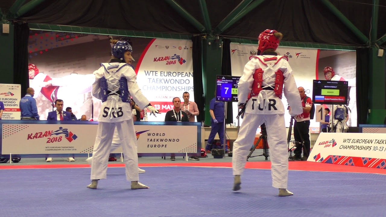 Vanja Stankovic (SRB) vs Zeliha Agris (TUR). European Taekwondo Championships, Kazan-2018