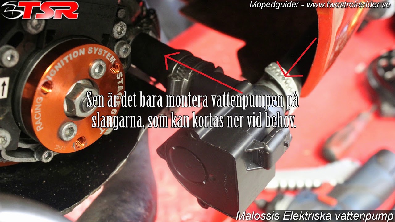 Rexxy visar hur man monterar Malossis Elektriska vattenpump