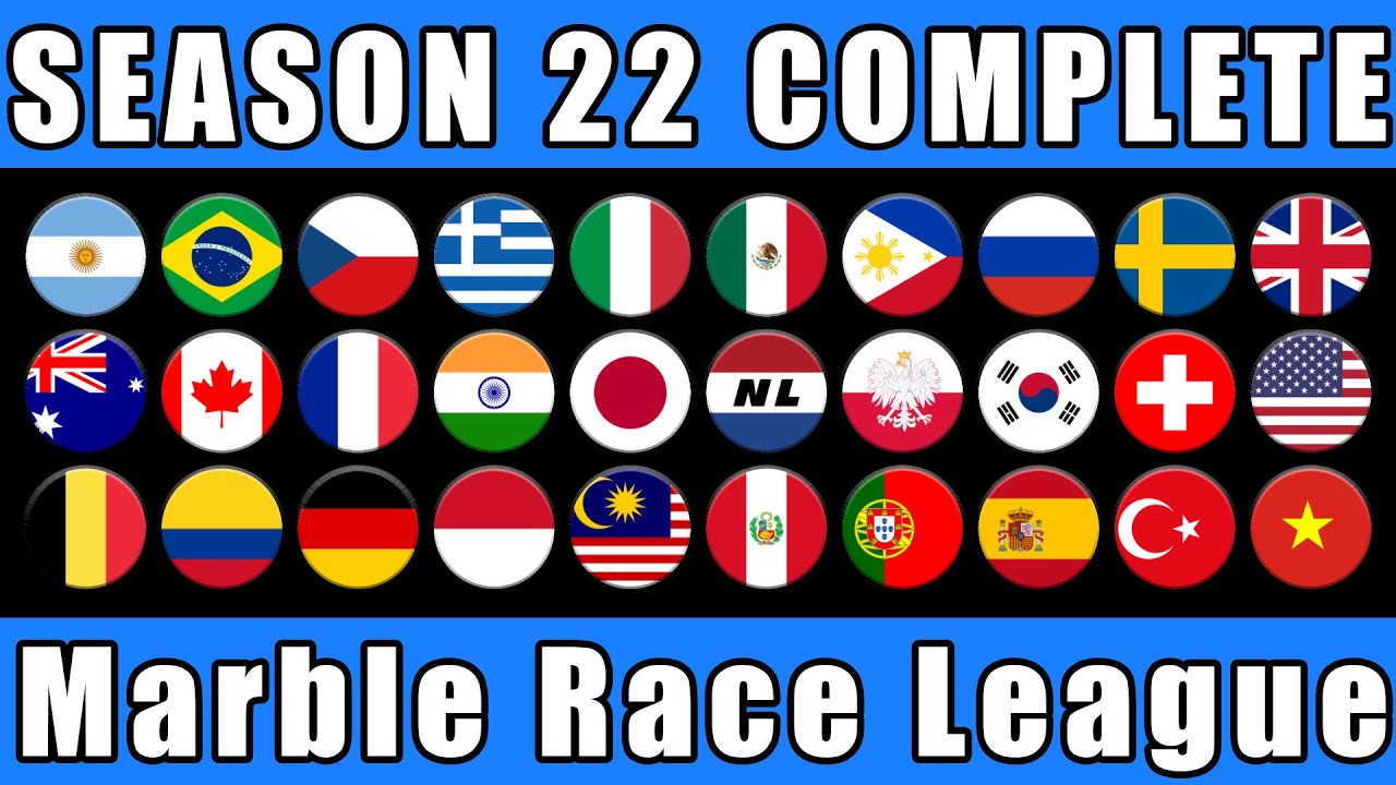 Marble Race League Season 22 Complete Race Day 1-10 in Algodoo / Marble Race King