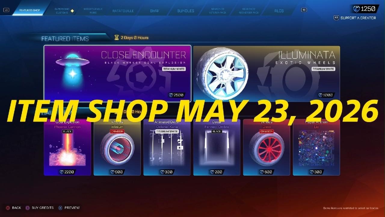 Rocket League ITEM SHOP MAY 23, 2026