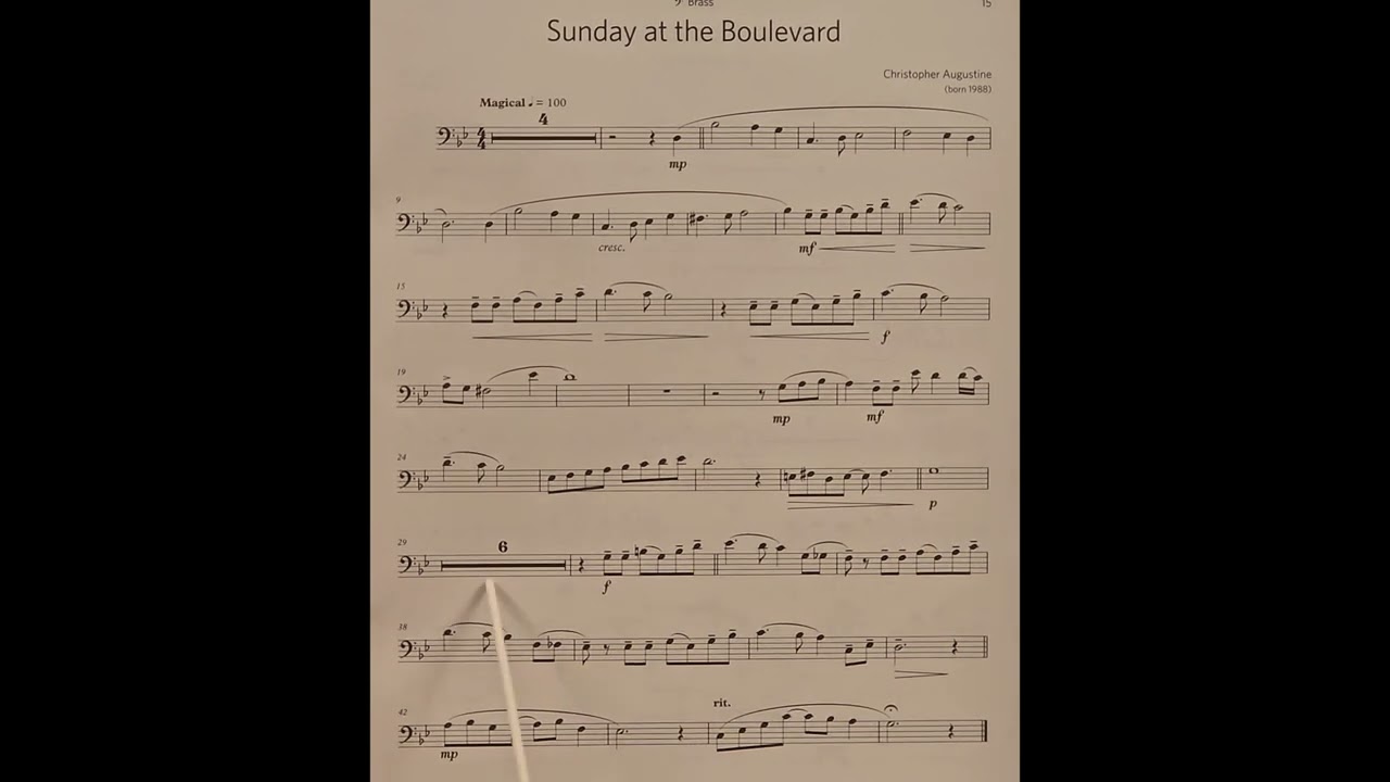 Sunday at the Boulevard by Christopher Augustine piano accompaniment at rehearsal speed