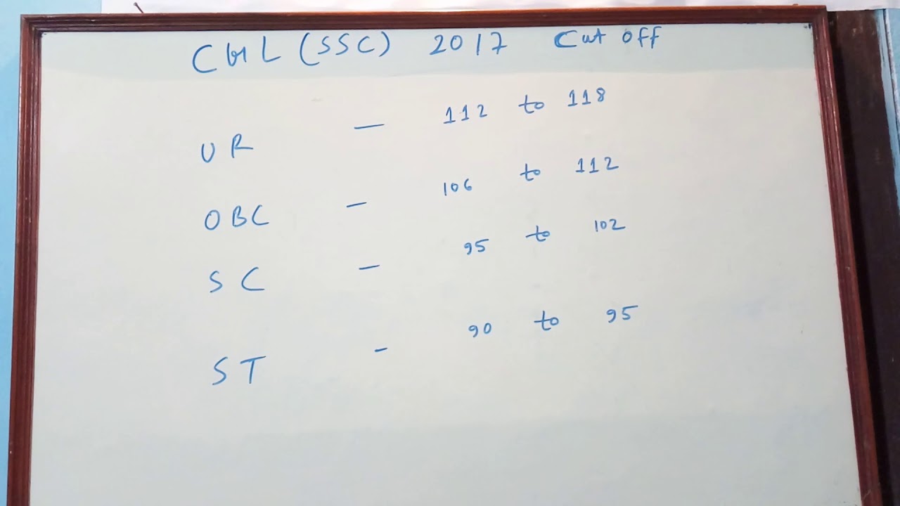 SSC cgl cut off tier 1 2017