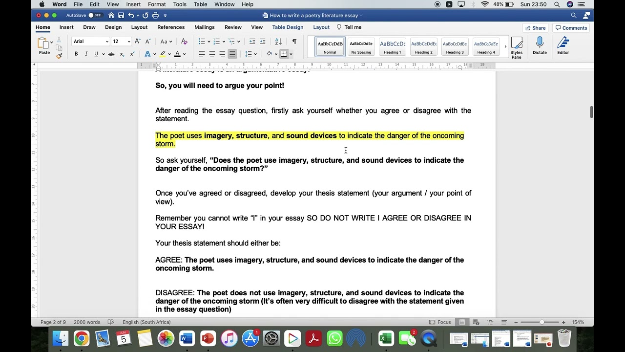 'An African Thunderstorm' step-by-step poetry literature essay