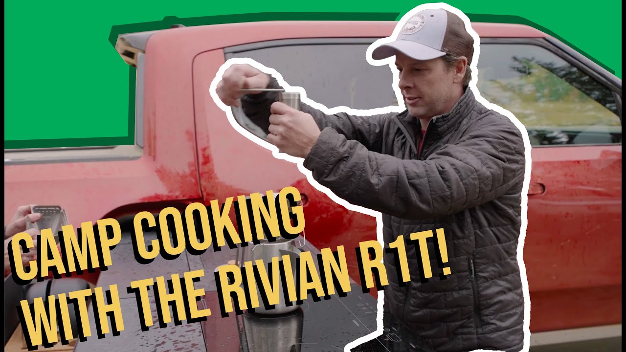 Rivian’s R1T truck camp kitchen in action