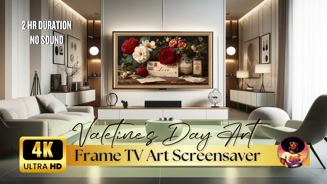 VINTAGE Love Letters & Roses WALL ART | 4k Frame TV Art | 2HR | #tvart #frametvart #framedart #4k