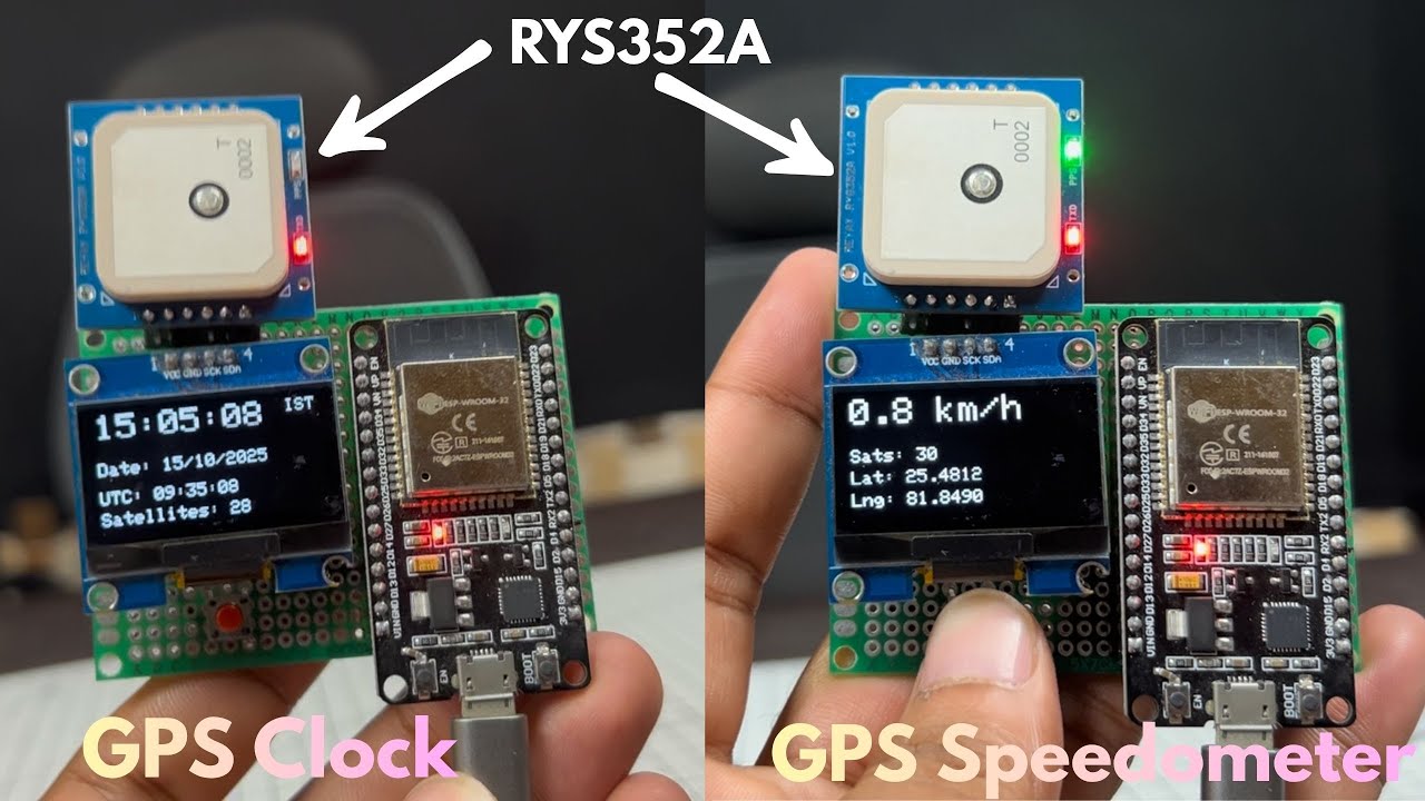 Prędkościomierz GPS i zegar światowy 🌍 | Projekt dwutrybowy z wykorzystaniem Reyax RYS352A | ESP3...