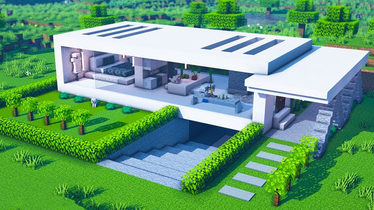 Minecraft Modernes Haus bauen 1.20 Tutorial - Moderne Villa bauen in Minecraft 1.20 Tutorial