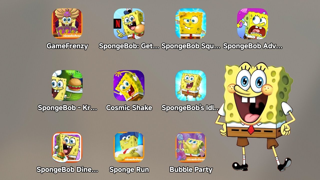 Spongebobs Game Frenzy,Battle for Bikini Bottom,Sponge on the Run,Spongebob Squarepants Cosmic Shake