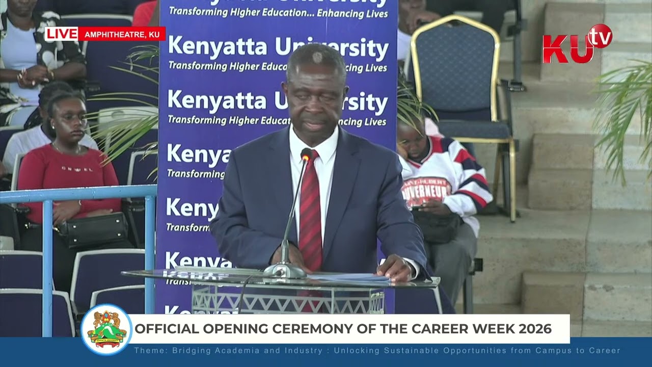 Acting KU VC Prof.John Okumu Urges Students to Be the Engine of Jobs at KU Career Week 2026