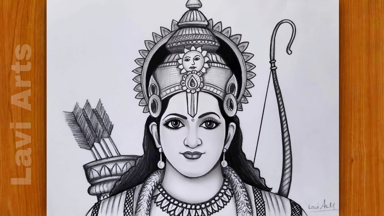 Prabhu Shree Ram drawing | How to draw Rama | Ram navami drawing | Pencil Sketch | Lavi Arts|Ramlala