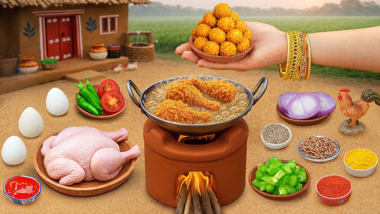Masala Chicken Fried Food🍗How To Cook Miniature Yogurt Chicken Recipe 😋Tara Mini Food
