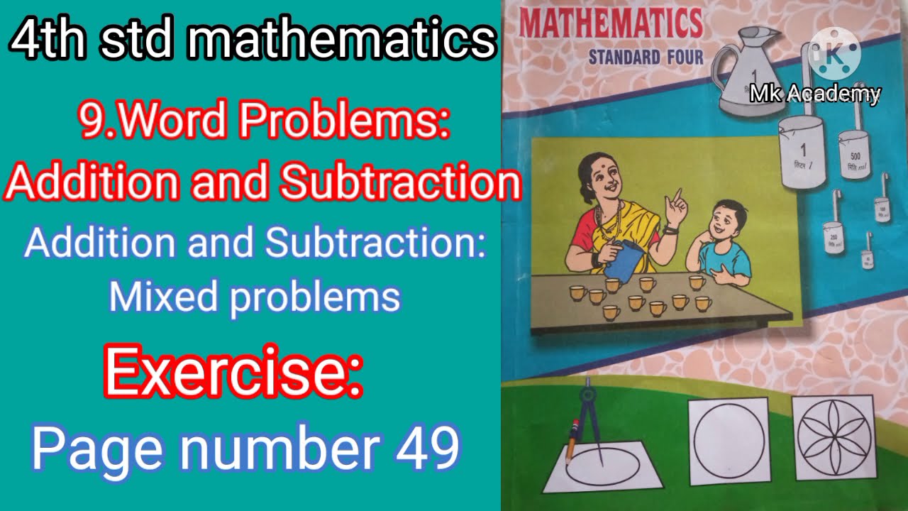 Addition and Subtraction:Mixed problems||CH-9||exercise page no.49#4std mathematics