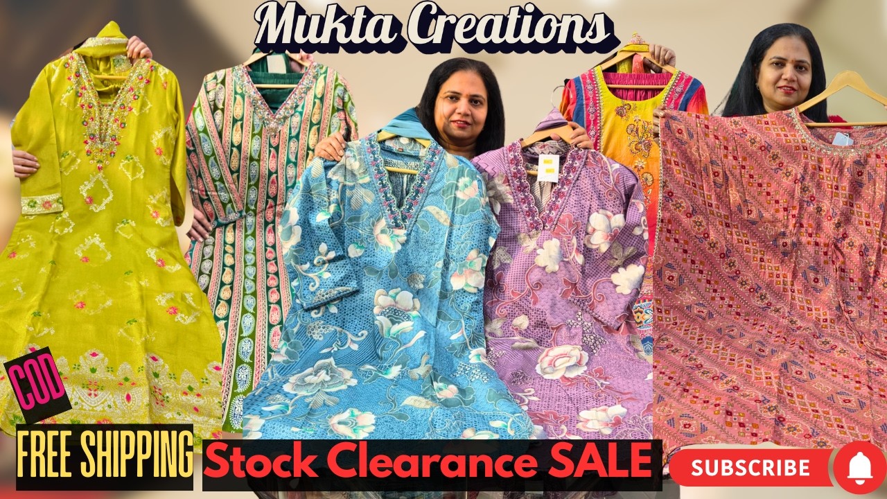 CLEARANCE SALE ON OFFICE WEAR SUITS & KAFTAN AT MUKTA CREATIONS. 36 TO 50 SIZES