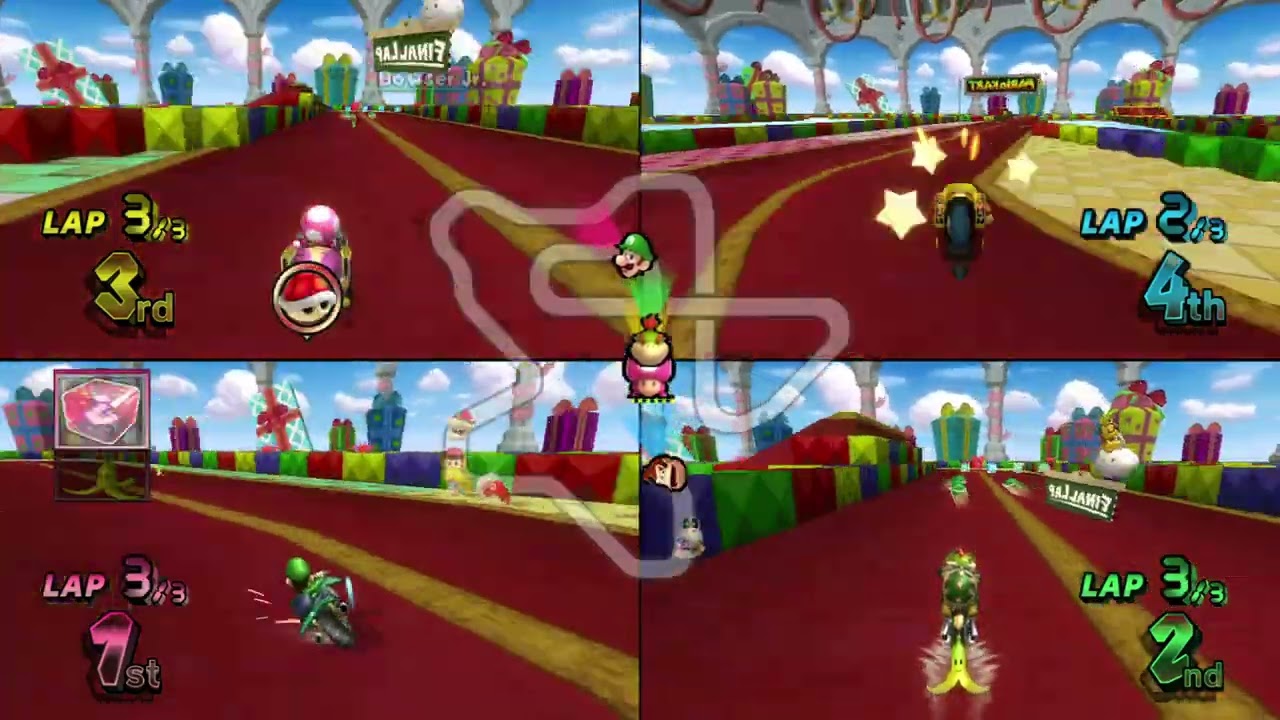 Mario Kart Wii Custom Tracks (History) ✦ 4 Players #844 (3 Tracks) Mirror