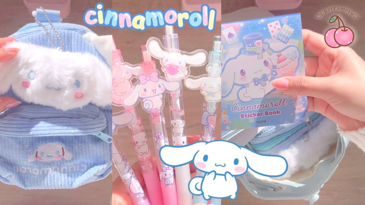 🌸Cinnamoroll stationery haul🌸 backpack, plushie, stickers, memo, pens kawaii Sanrio from AliExpress