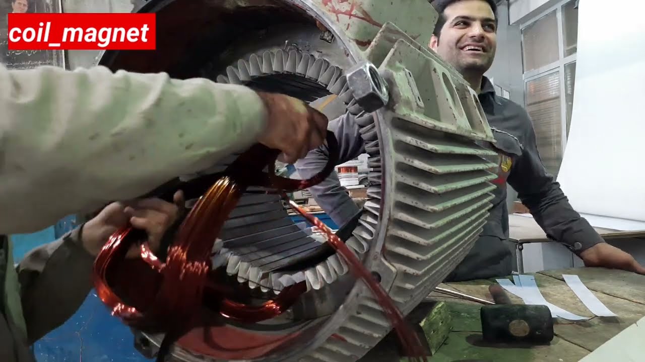 rewinding Electric Motor 90kw 1500rpm BBC#winding #motorwinding #soldering