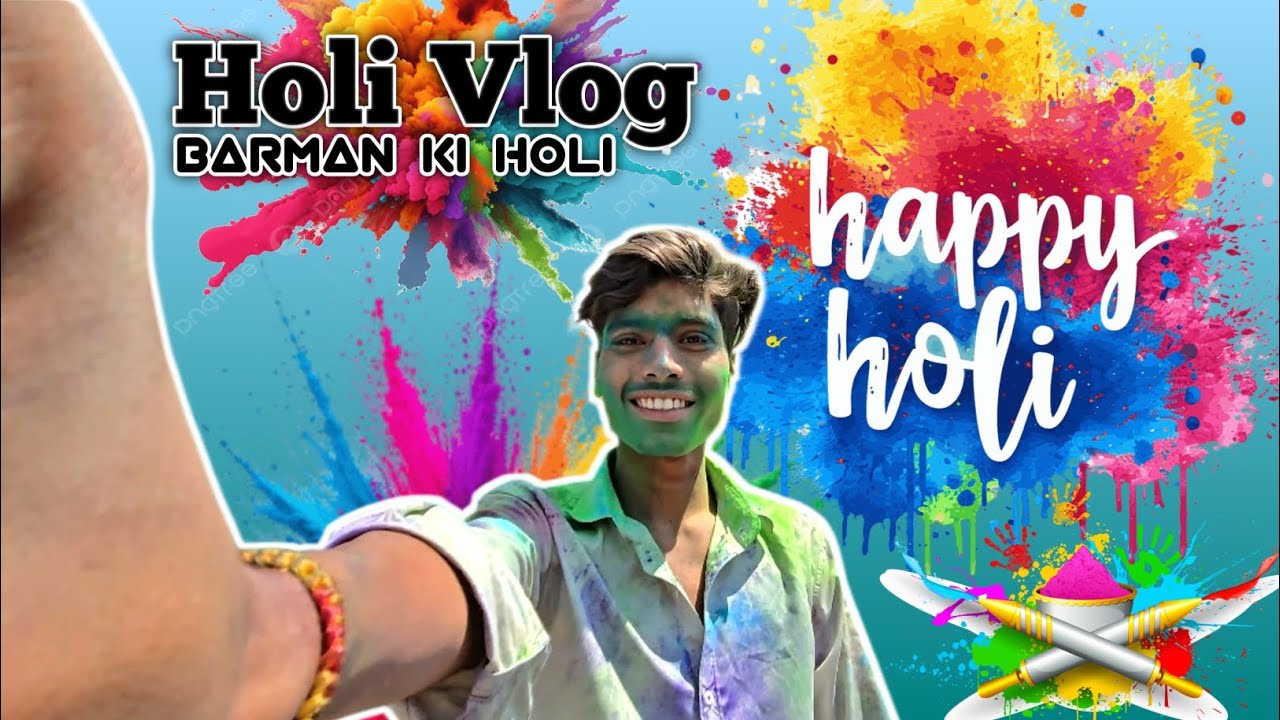 Happy holi and my first vlog 🎭🔫 @satyam_vlogger_05 #ttending #virakshorts #vlog #firstvlog 
