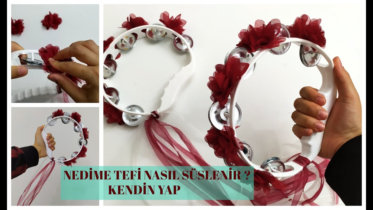 NEDİME TEFİ SÜSLEME | TEF SÜSLEME | KINA GECESİ HAZIRLILARI | Kına Tefi (Kendin Yap )
