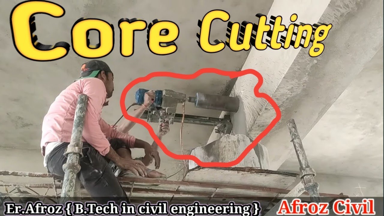 RCC Beam Core cutting | Fire fighting Pipes installation work at site live video