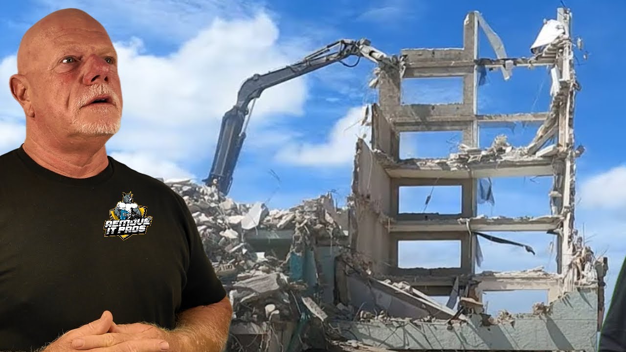 Hurricane IAN Ravaged Building Destroyed By Huge Excavator