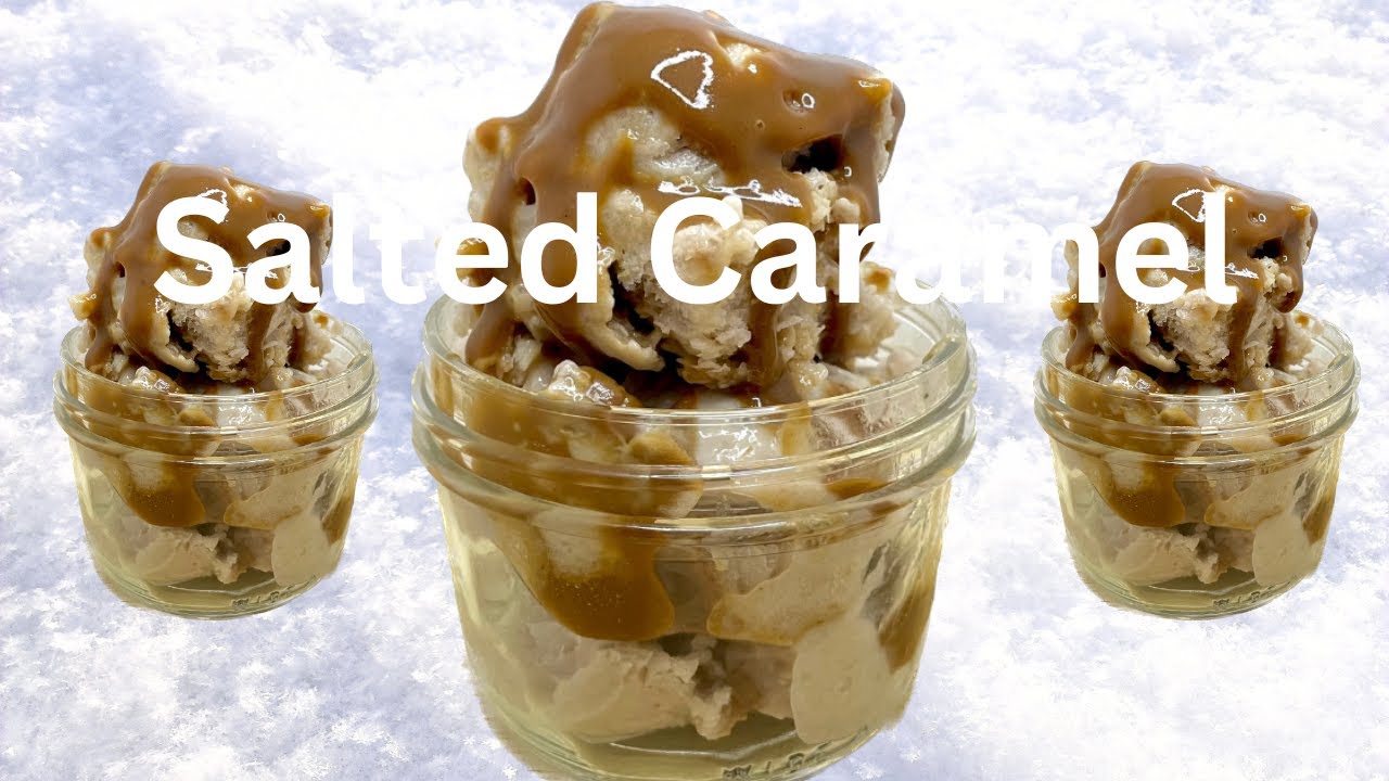 Vegan Banana Ice Cream with Vegan Salted Caramel