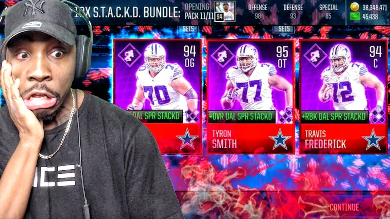 INSANE COWBOYS O-LINE S.T.A.C.K.D. PACK OPENING! Madden Mobile 18 Gameplay Ep. 20