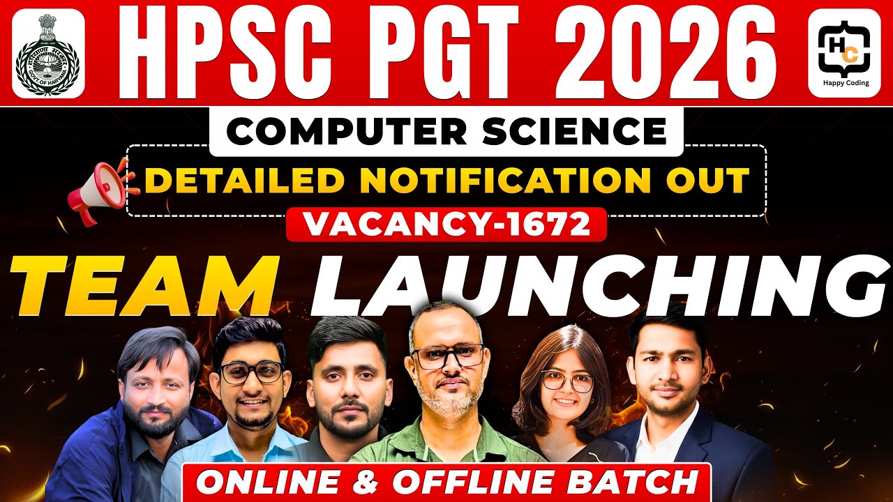 HPSC PGT Computer Science 2026 | Team Launch + Complete Course Launch | Haryana PGT CS Preparation