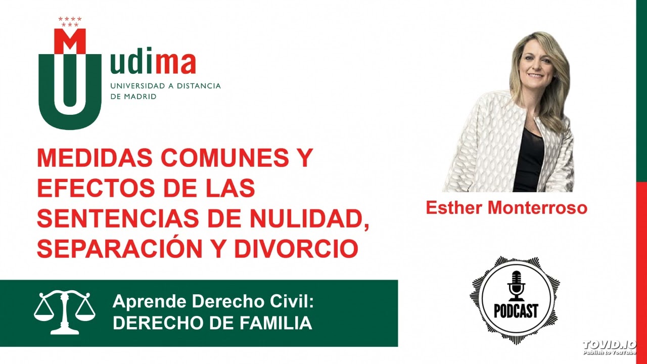 APRENDE DERECHO CIVIL. DERECHO FAMILIA, Medidas comunes y efectos de nulidad, separación y divorcio
