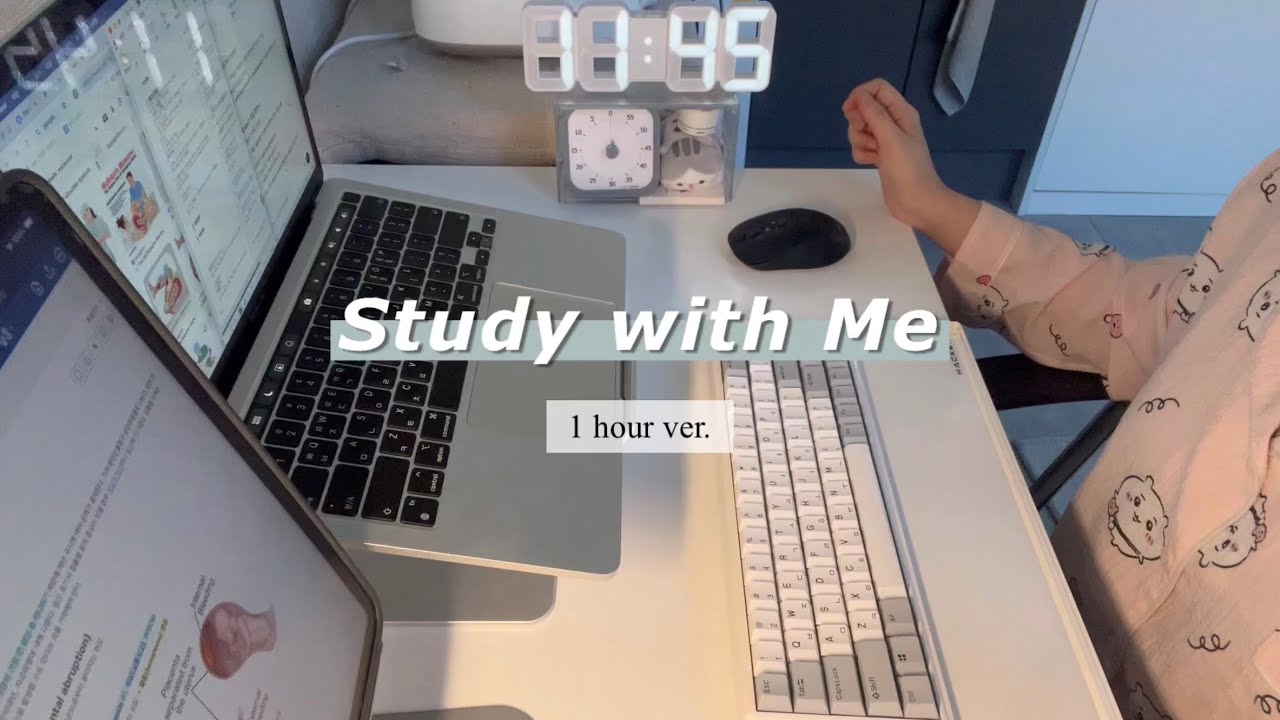[스터디윗미] 1시간만 집중해서 공부하기 + 키보드 타이핑 | 1hr study with me + keyboard typing