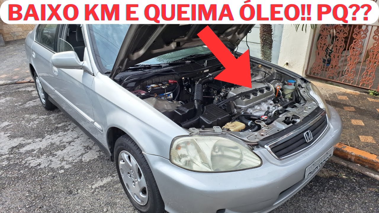 Honda Civic 2000 c/ 147.000 Km - Motor c/ Baixo Km Carbonizado e Consumindo Óleo *Veja Porque!!*