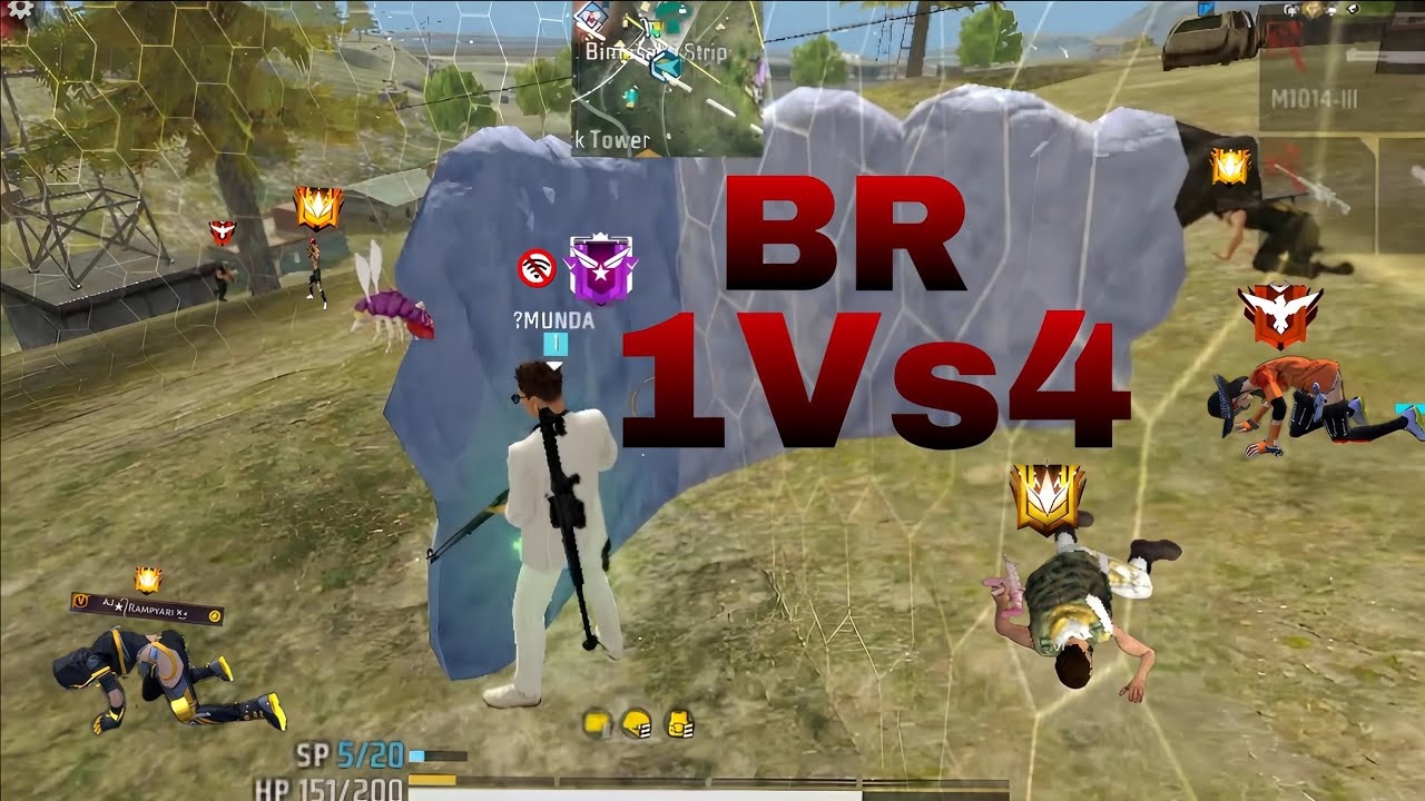 BR 1vs4 Free Fire Game|| MundaGamerChannel #freefire