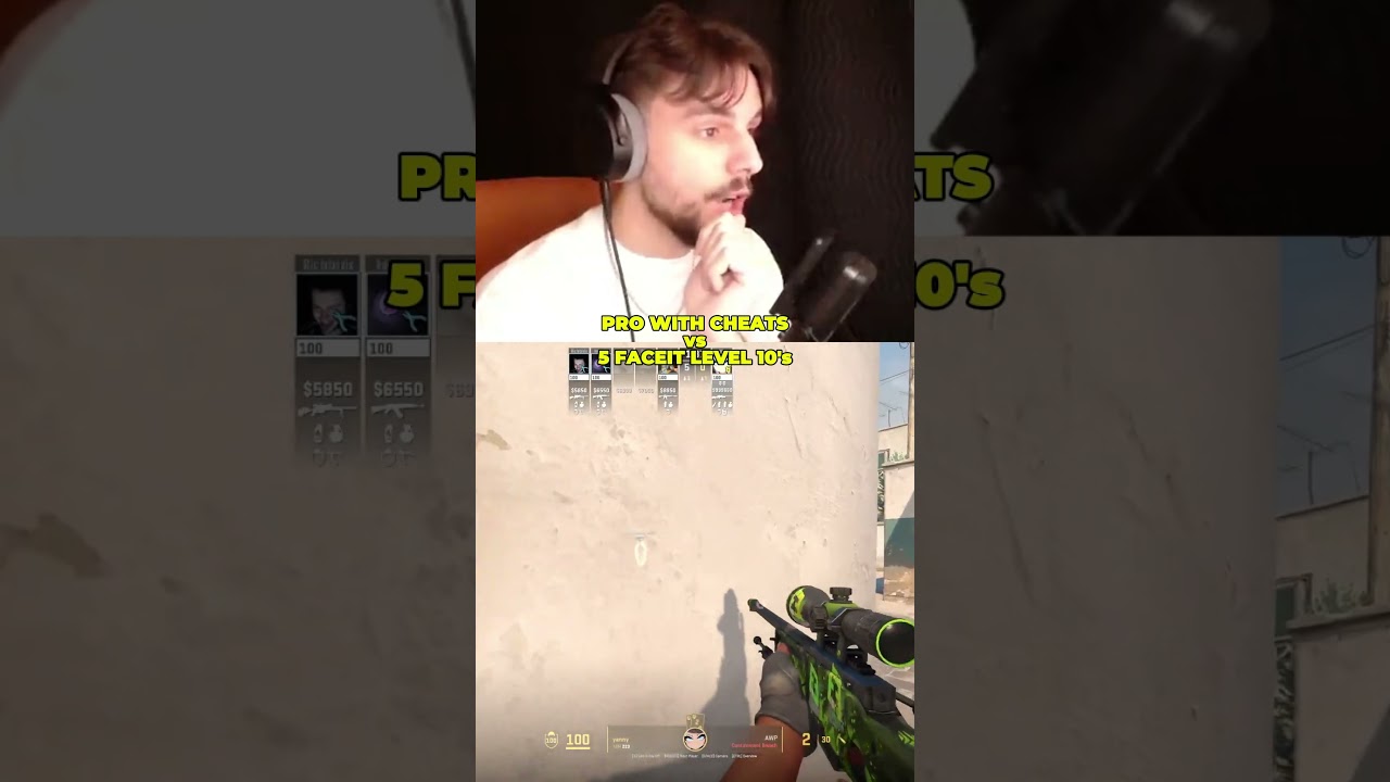 PRO WITH CHEATS vs 5 FACEIT LEVEL 10's #dimawallhacks