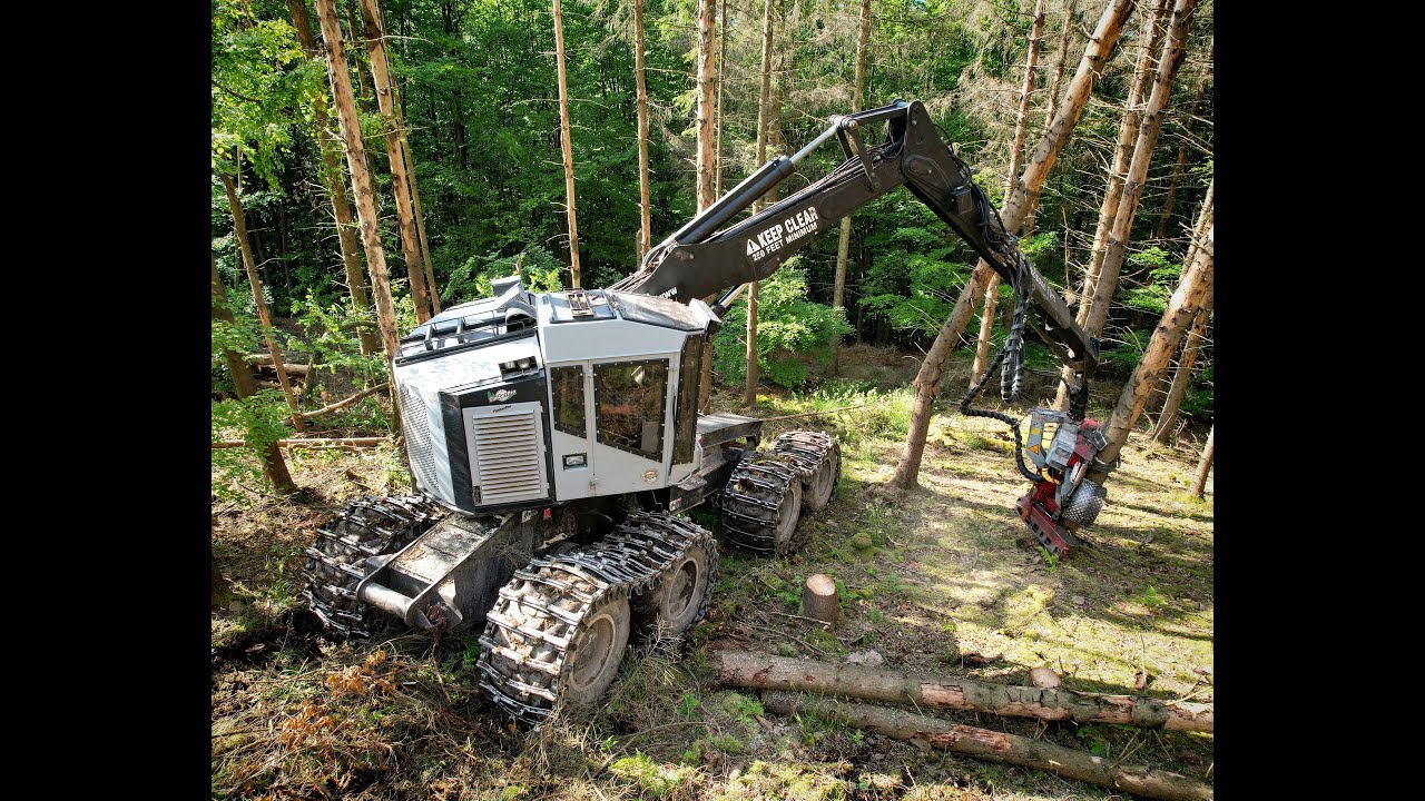 🌲4K| Timberpro 830B • Big American • Logging Video • Harvester Action • Machine in Slope🌲
