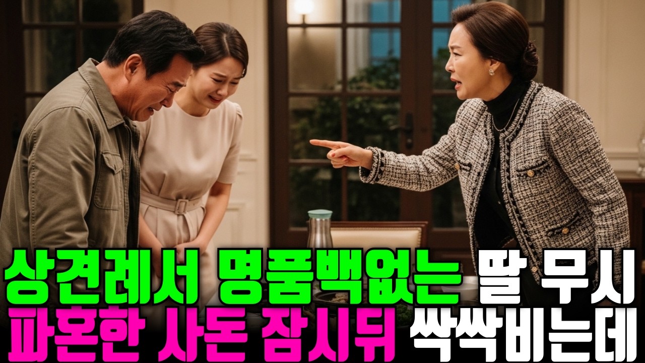 상견례서 명품백 없다고 딸을 무시한 예비사돈, 잠시뒤 그들은 무릎꿇고 싹싹비는데