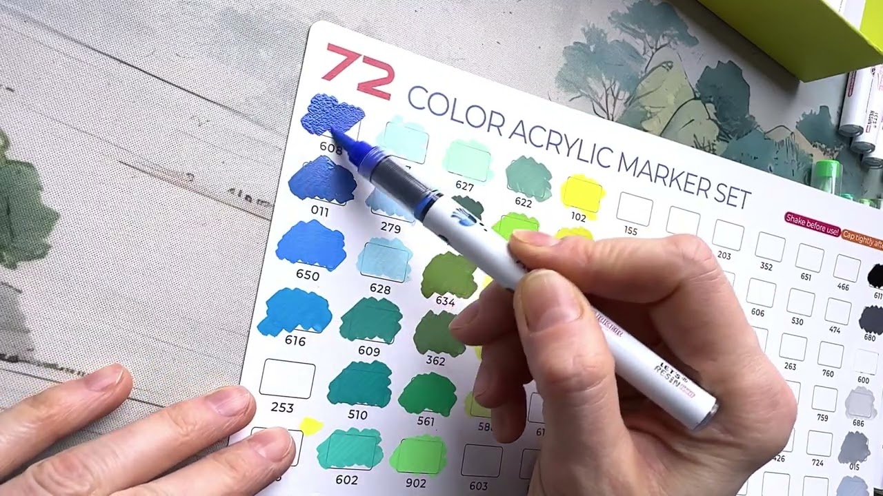 Peaceful ASMR: filling up swatches of new markers
