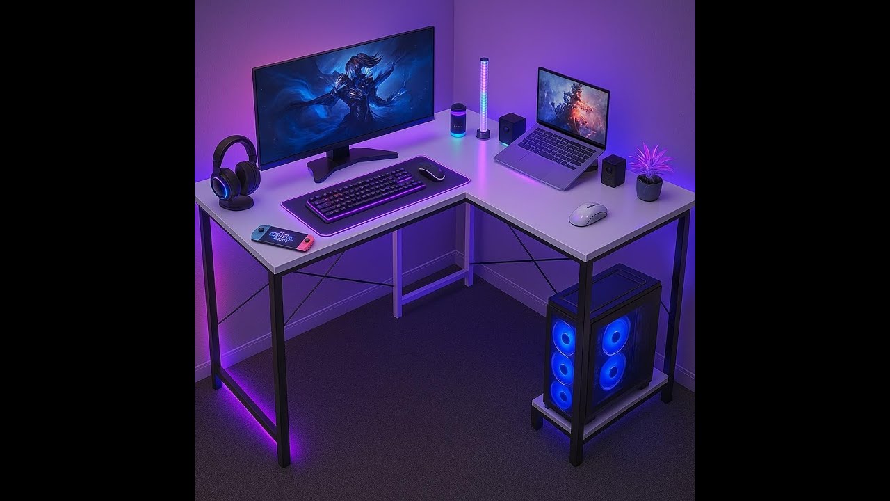 Callas L Shape Gaming Table Study Table Installation